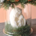 شمع مادر و فرزند به همراه گل‌های مینیاتوری