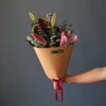 دسته گل مینیمال لیلیوم اورینتال سرخابی