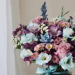 گلدان گل بنفش برای تبریک