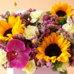 باکس گل بنفش و زرد اقتصادی