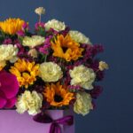 باکس گل بنفش و زرد اقتصادی