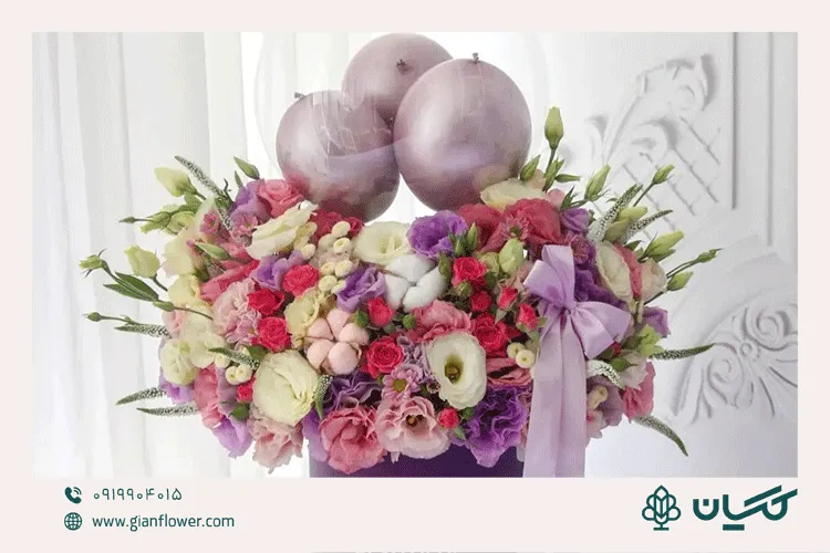 عکس گل برای تولد دوست مدل کلارا همراه با بادکنک