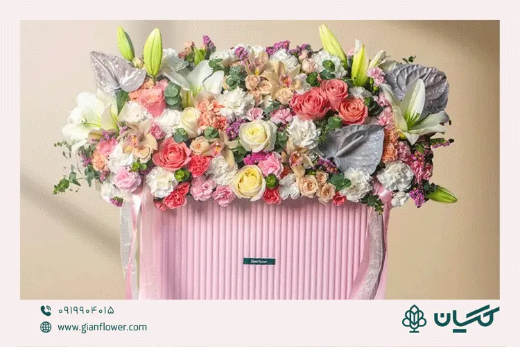 عکس باکس گل برای تولد مدل ژینار