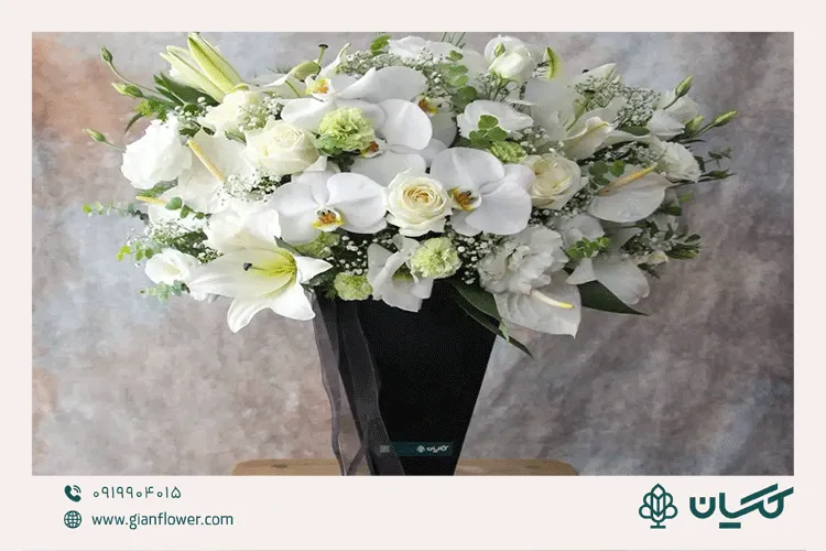 باکس روچیار جزو بهترین مدل گل برای مراسم ختم و سر خاک