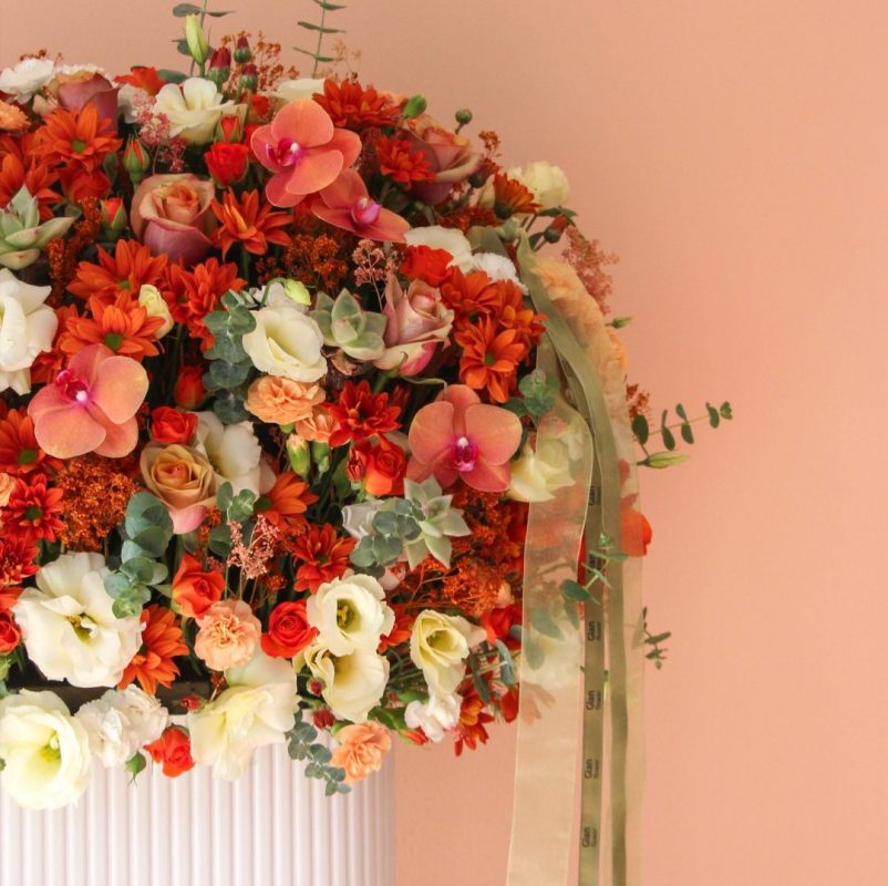 باکس گل ارکیده رز وینتیج لیسیانتوس - گل گیان