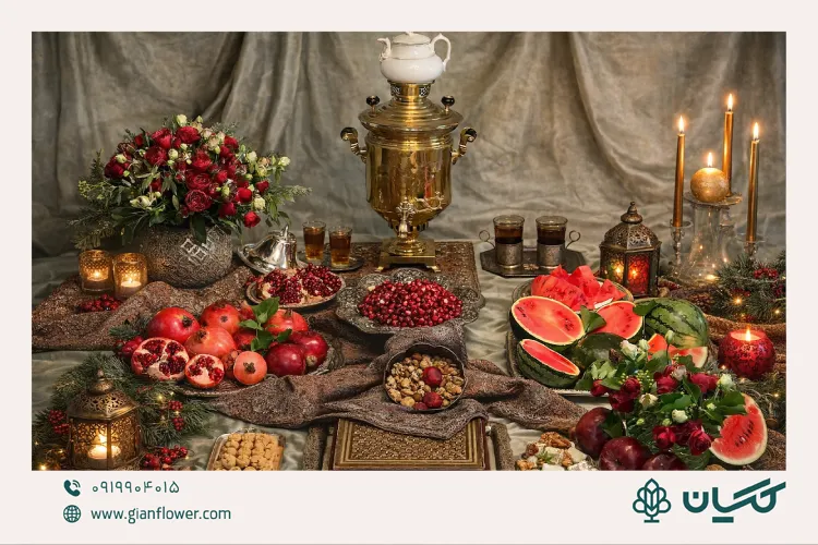 گل آرایی شب یلدا برای عروس