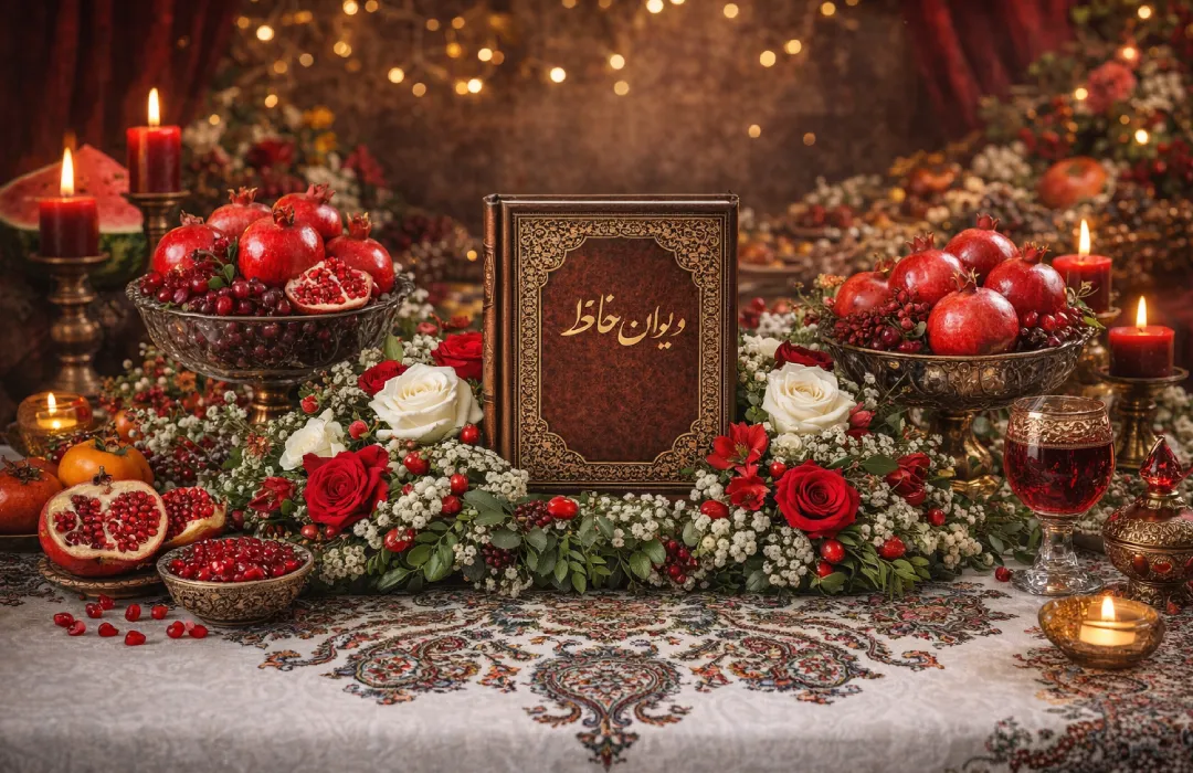 گل آرایی شب یلدا (شب چله)