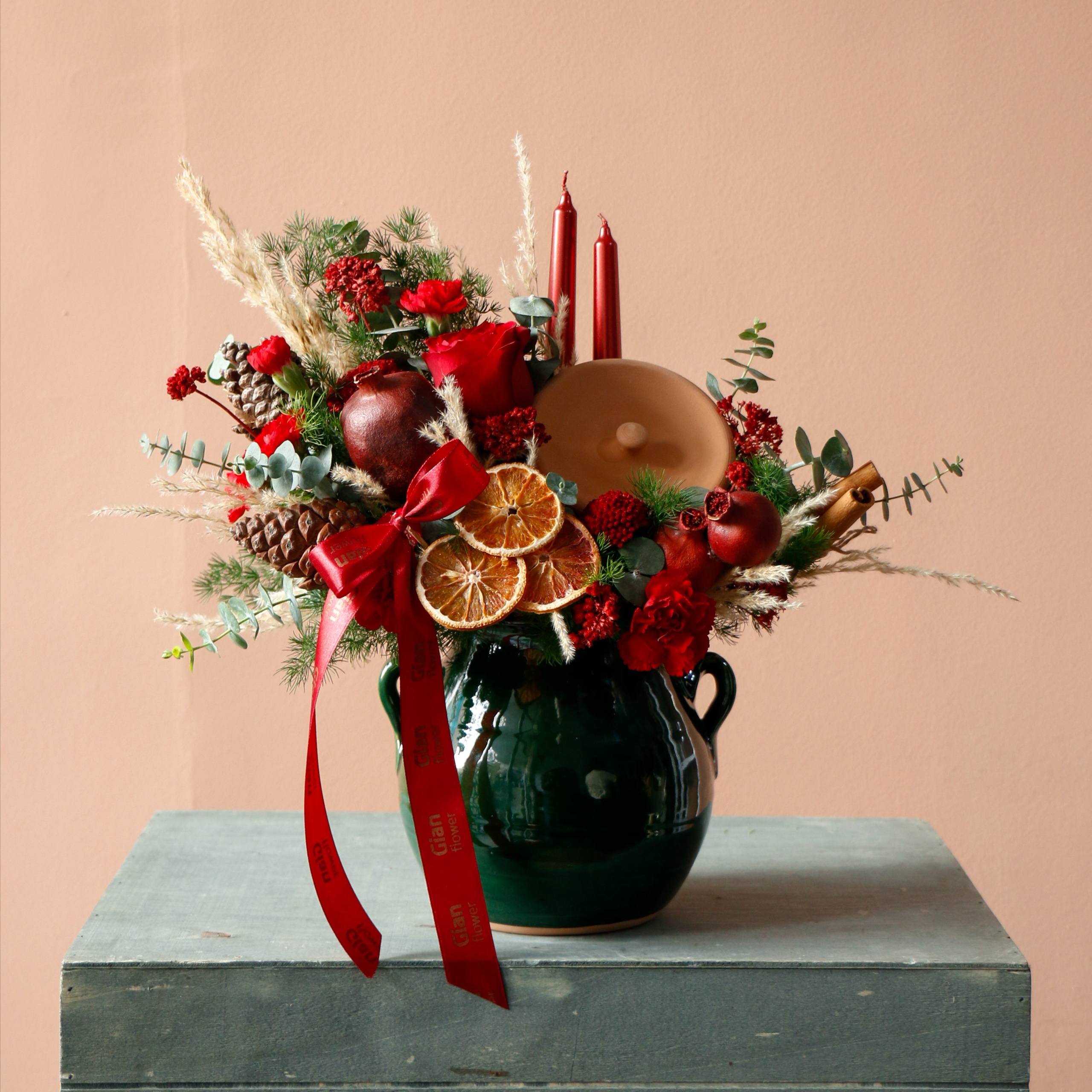 photo_2025-12-15_17-01-55 عکس گل زیبا شب یلدا گلدان سفالی