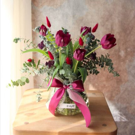 گلدان مینیمال لال بنفش