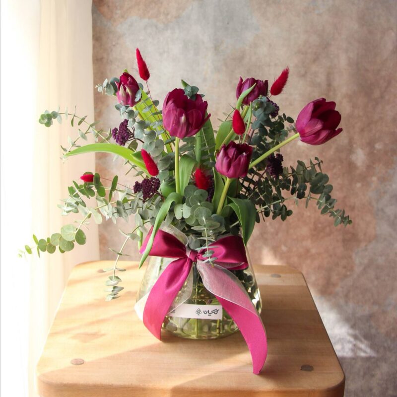 گلدان مینیمال لال بنفش