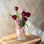 گلدان مینیمال لاله و رز