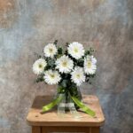 گلدان مینیمال ژربرا سفید