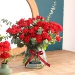 گلدان مینیمال رز مینیاتوری قرمز