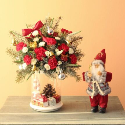 گلدان کریسمس به همراه بابانوئل