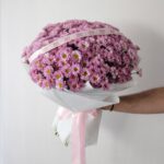 دسته گل مینیاتوری گل داوودی مینیاتوری صورتی بزرگ
