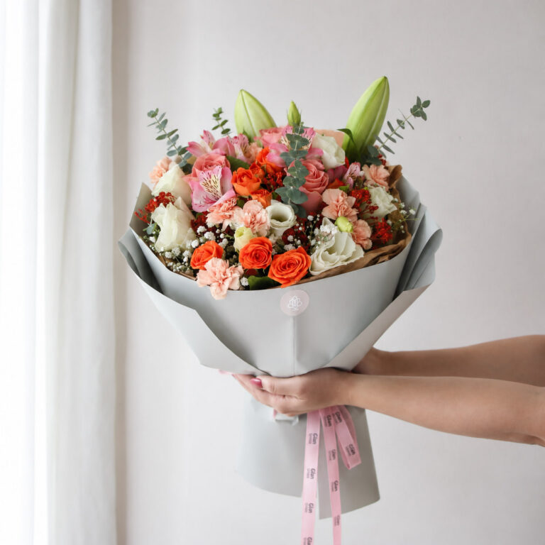 دسته گل رنگی لیلیوم برای هدیه تولد